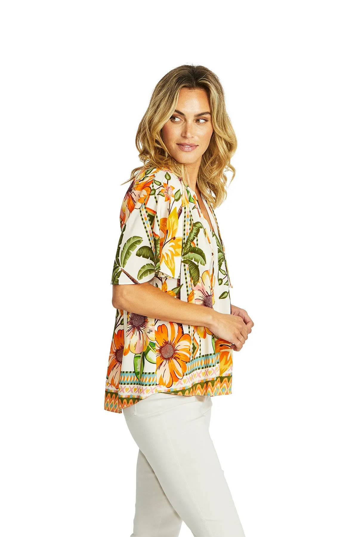 Ping Pong Bell Sleeve Blouse - Ipanema Print