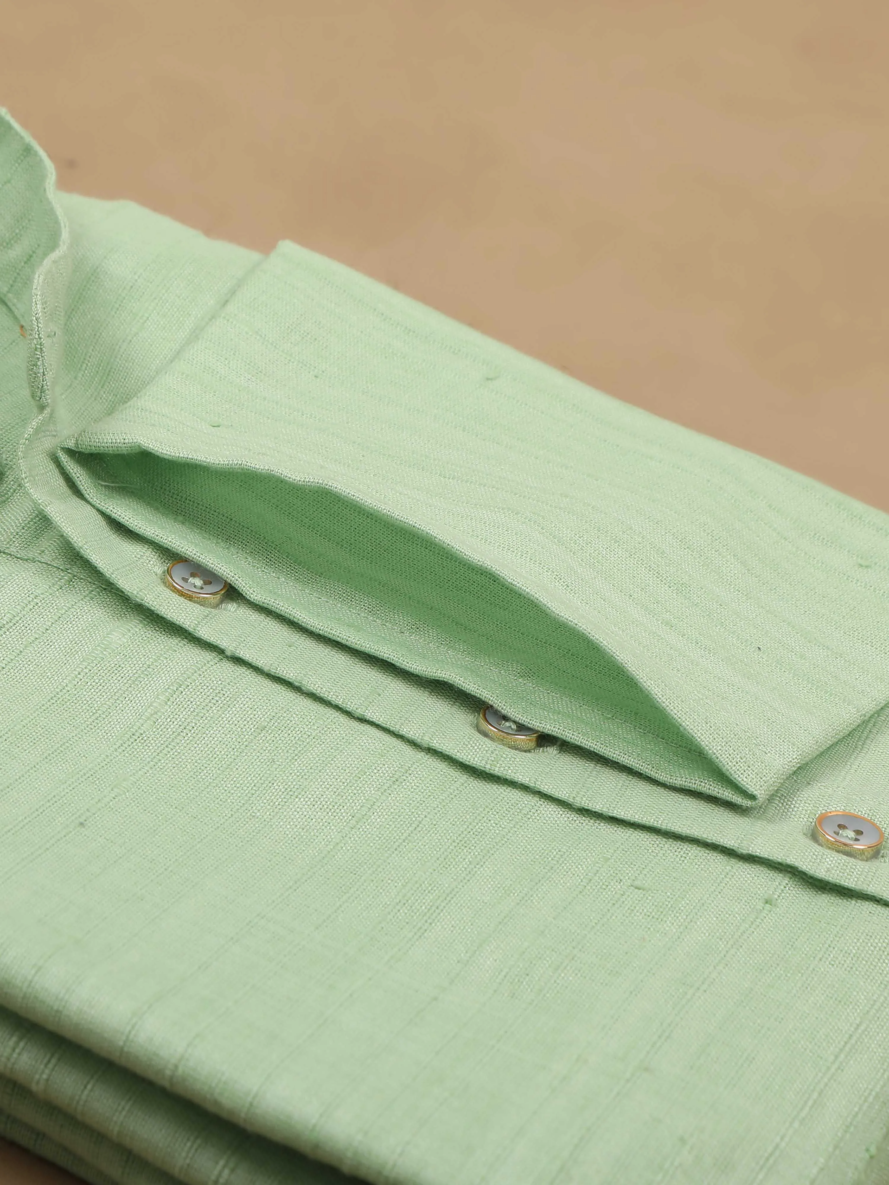 Pista Green Textured Long Kurta