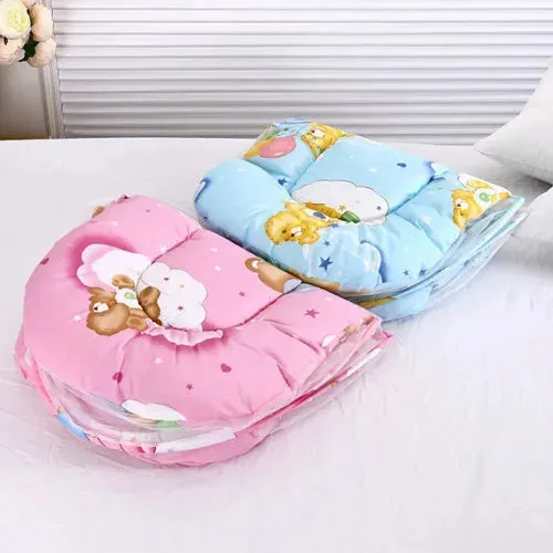 Portable Bionic Travel Crib for Newborns - Foldable Pressure-Proof Middle Bed with Baby Isolation Feature