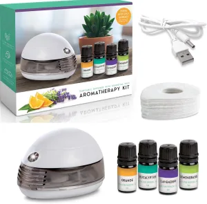 Portable Diffuser with Essential Oils Aromatherapy Kit
