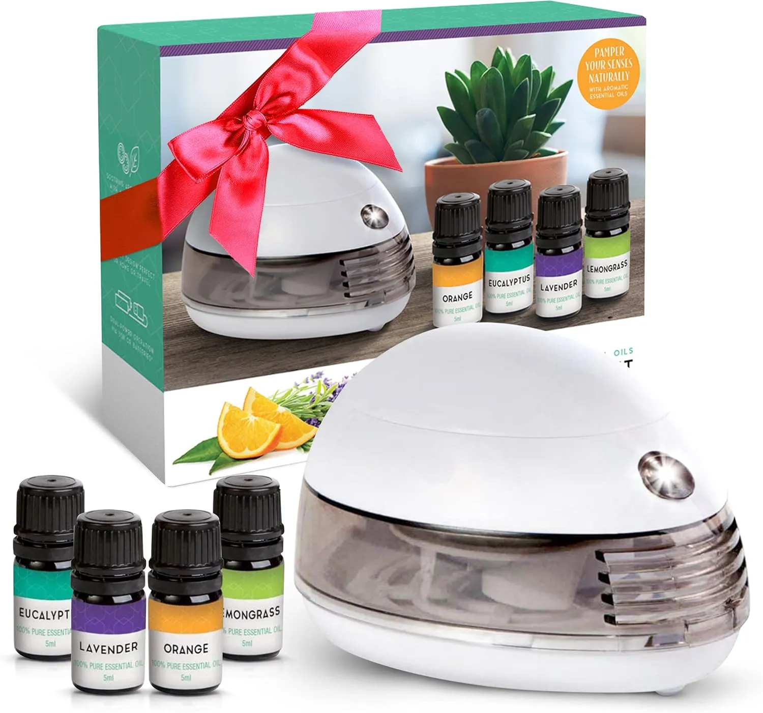 Portable Diffuser with Essential Oils Aromatherapy Kit