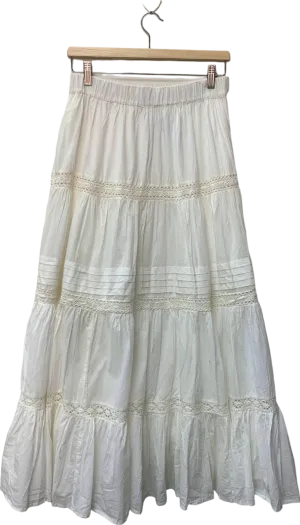 Primark White Tiered Maxi Skirt UK 12