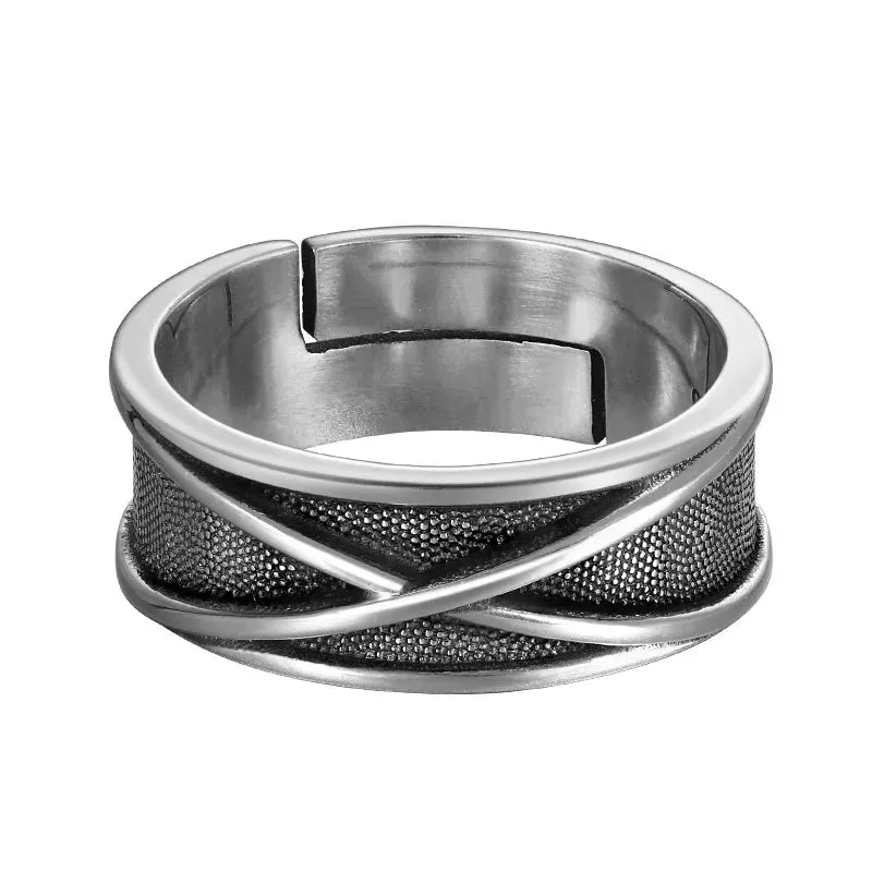 Retro Time Space Design Ring For Men Silver Color Punk Gothic Open Ring Handmade Rock Hiphop Unisex Jewelry Accessories Man Gift