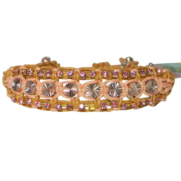 Rose Gonzales "McKenzie" Boheme Collection Woven Bracelet in Goldenrod & Peach