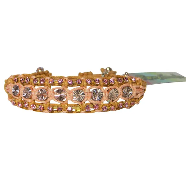 Rose Gonzales "McKenzie" Boheme Collection Woven Bracelet in Goldenrod & Peach