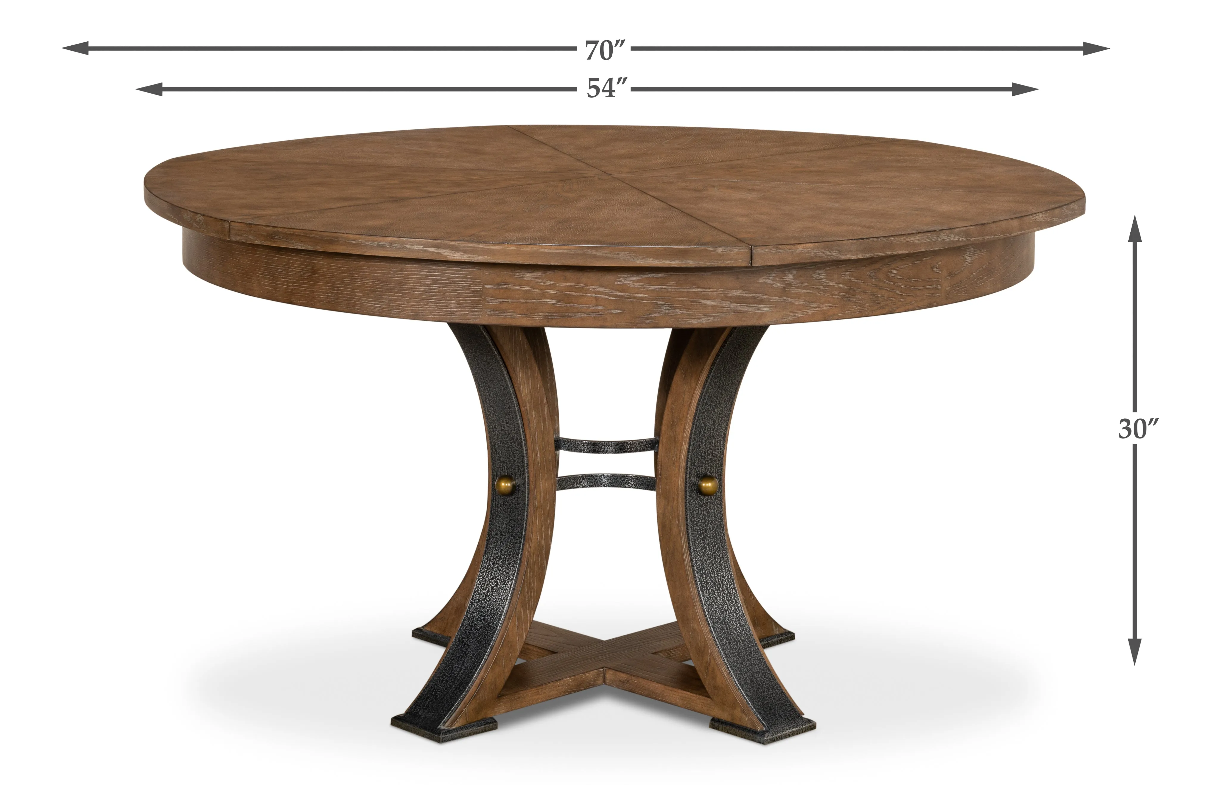 Sarreid - Tower Jupe Dining Table  Med Light Mink - Brown - Transitional