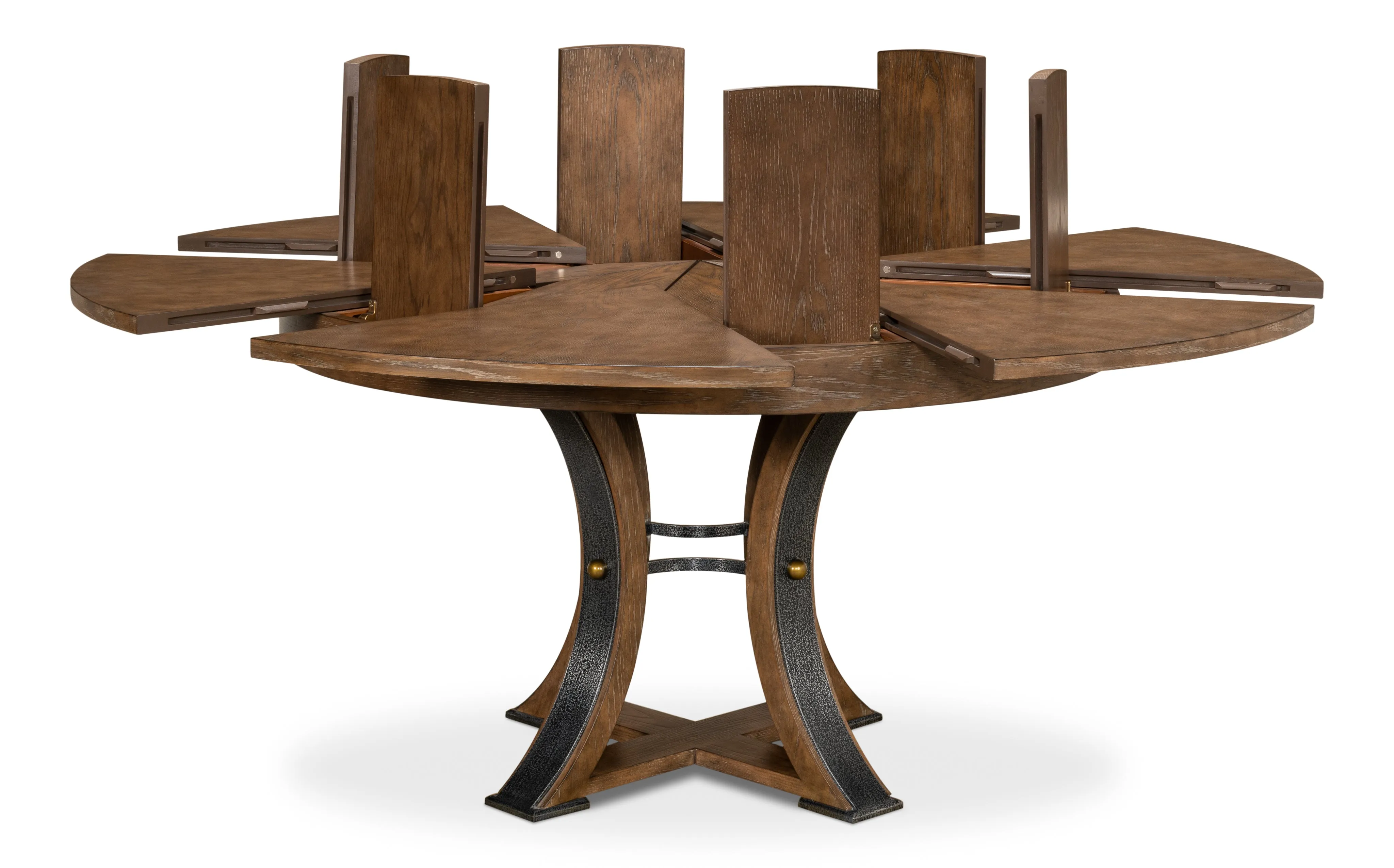 Sarreid - Tower Jupe Dining Table  Med Light Mink - Brown - Transitional