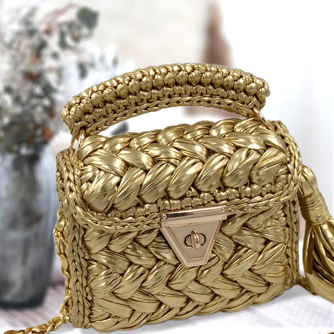 Shiroli Handmade Designer Metallic Golden Bag