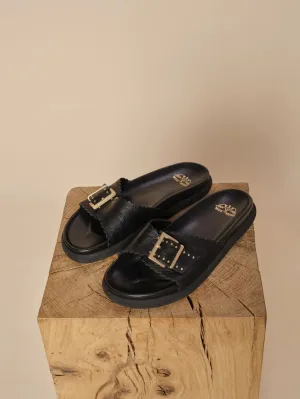 St Tropez Leather Sandal | Black