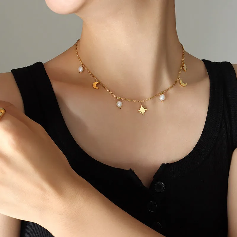 Starlight Serenade Freshwater Pearl Tassel Necklace