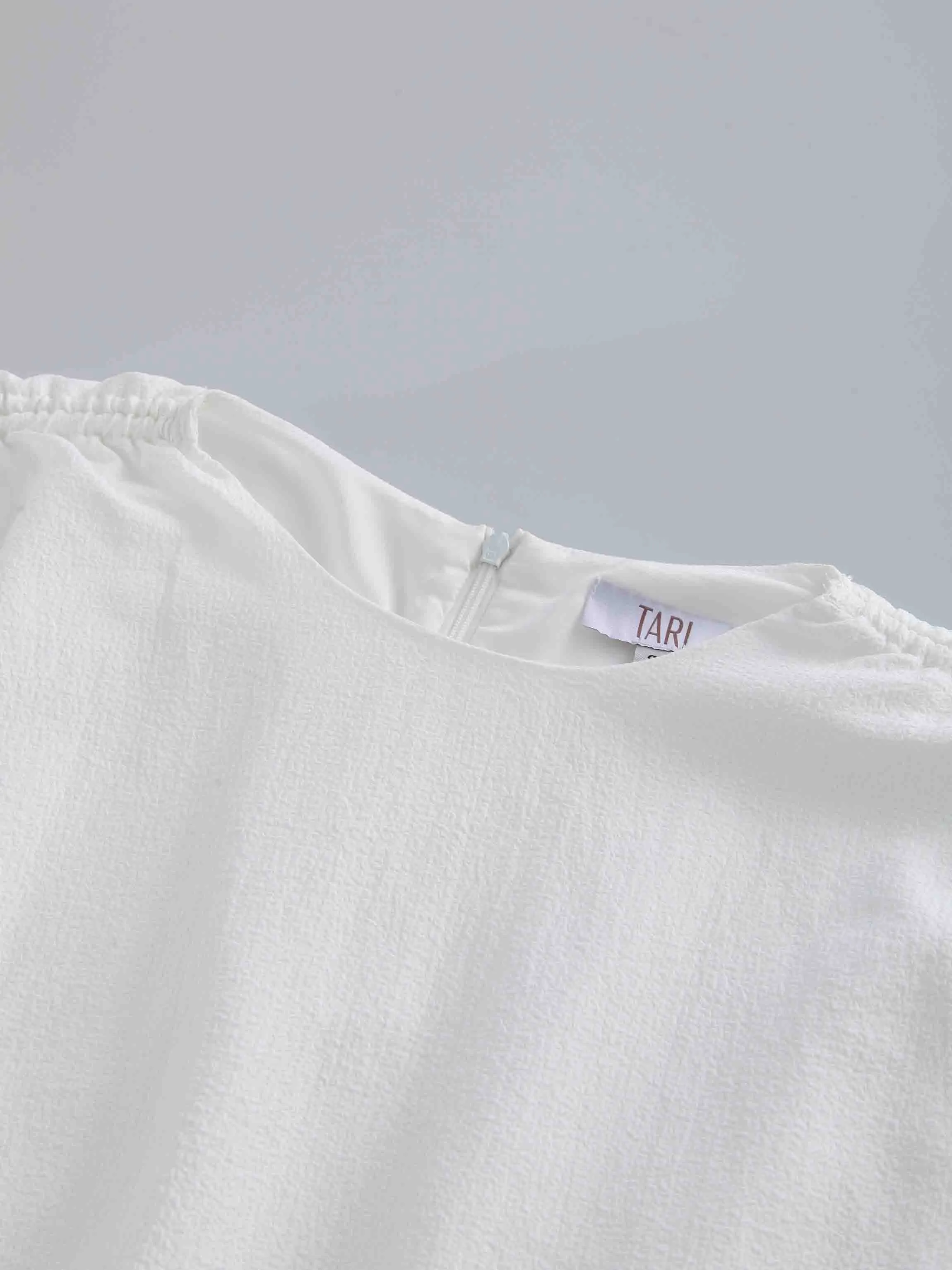 Textured Bubble Top-White