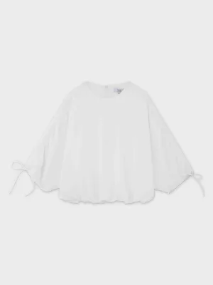 Textured Bubble Top-White