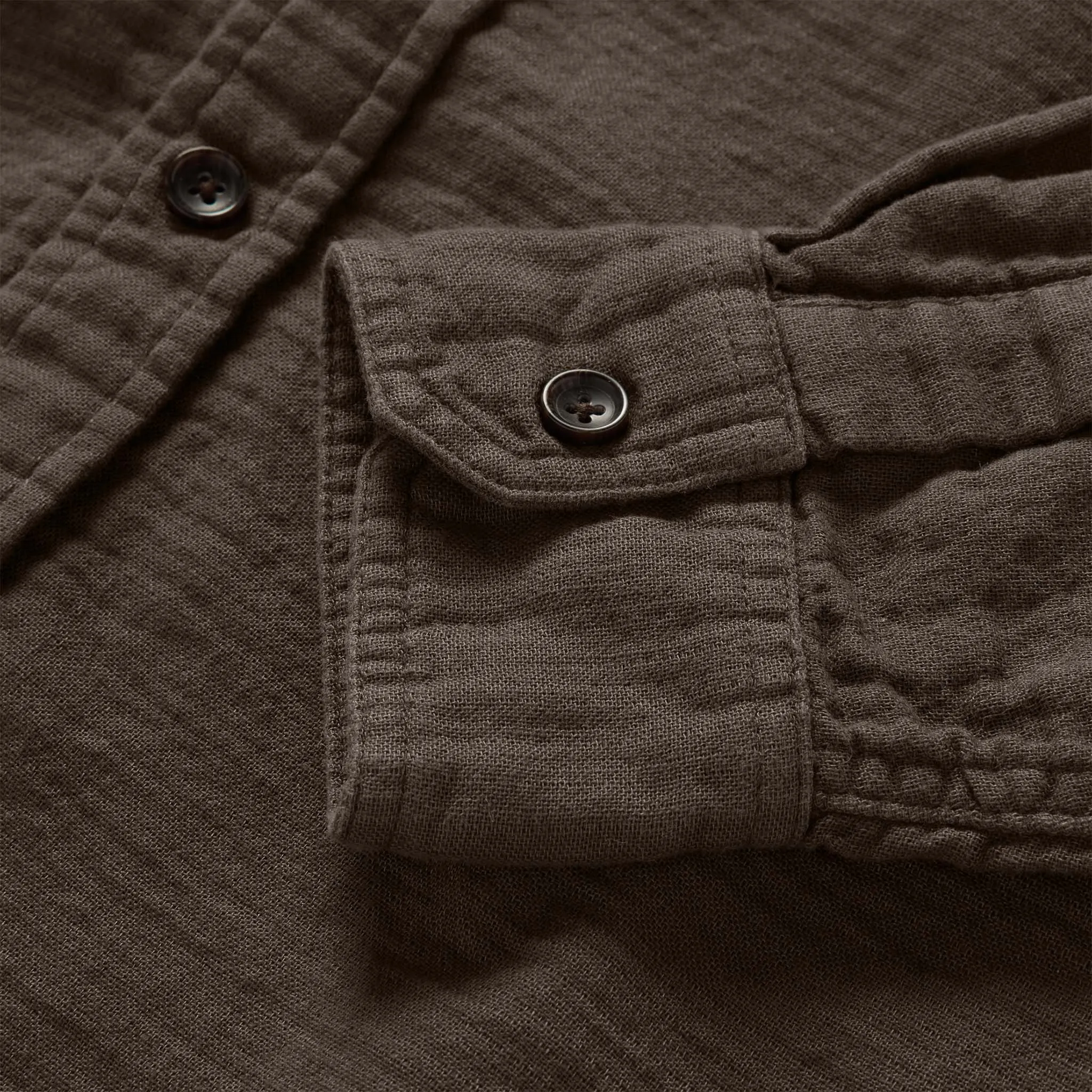 The Utility Shirt in Walnut Double Cloth