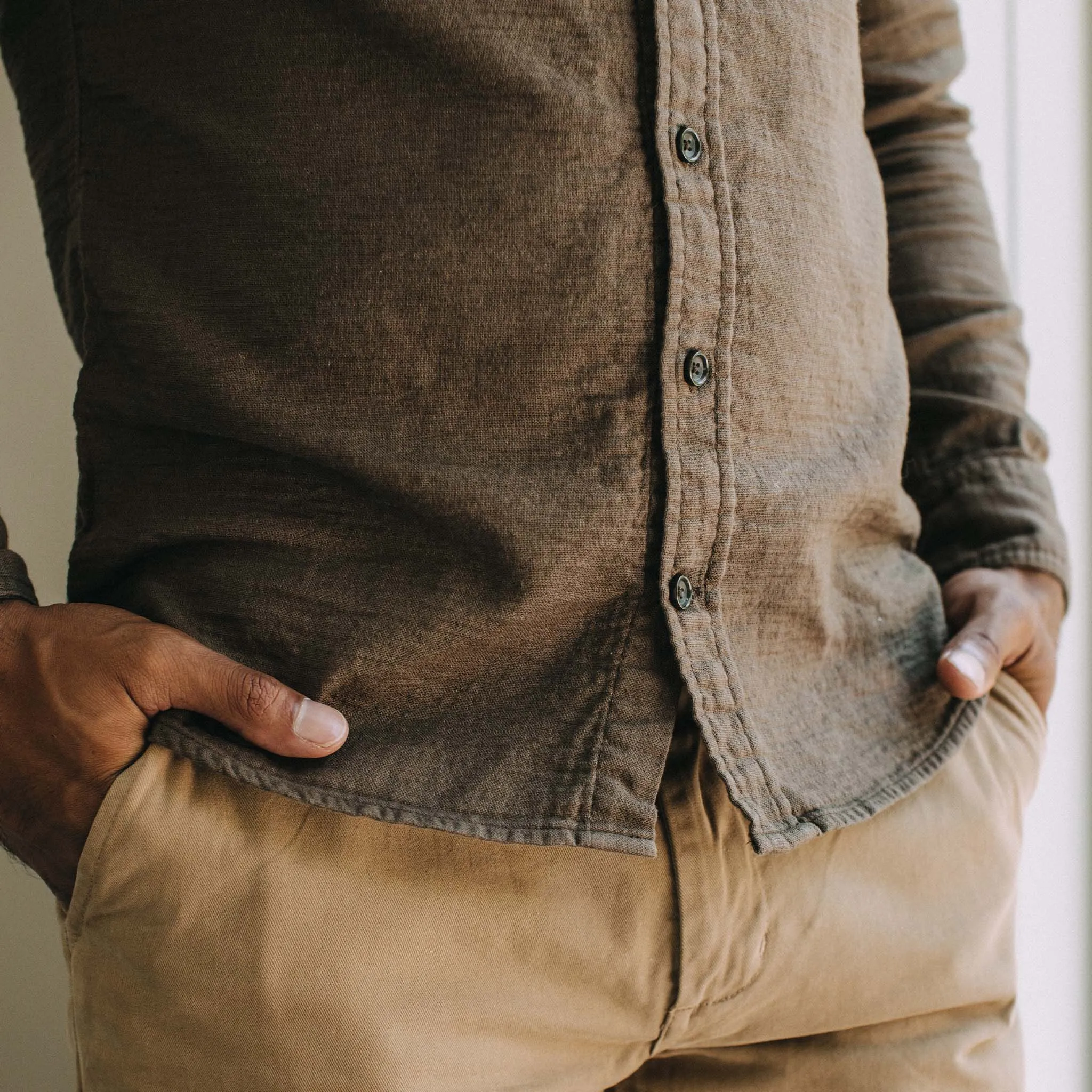 The Utility Shirt in Walnut Double Cloth