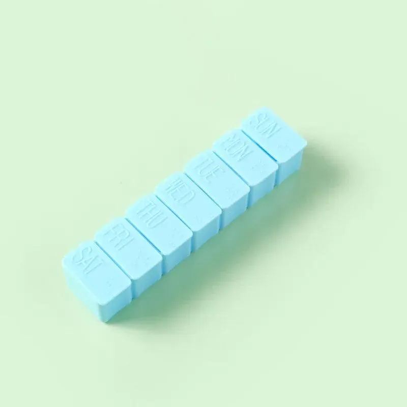 Travel Pill Box with Braille Lettering: Portable Medication Case