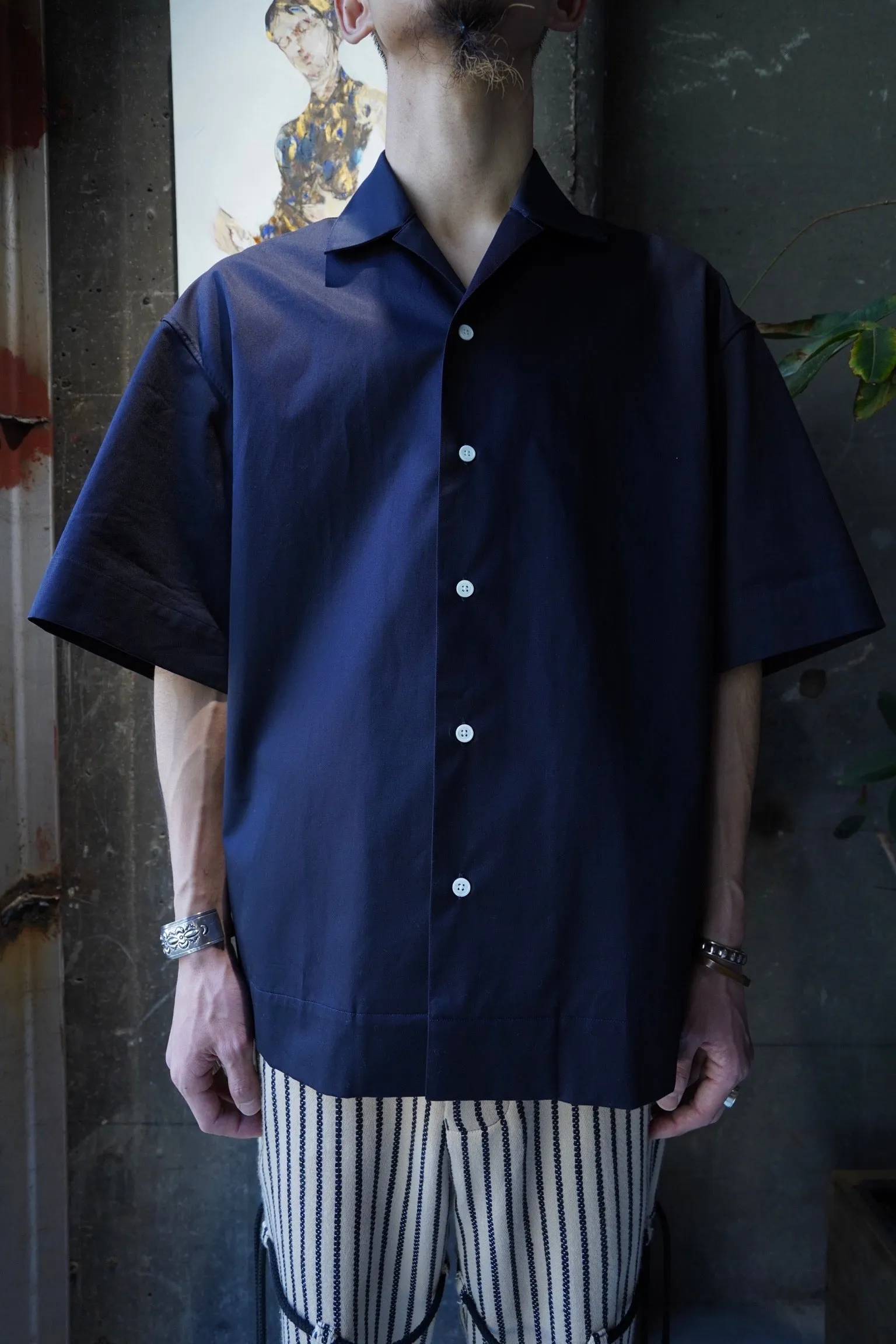 UNIFORME BOXY BOWLING SHIRT (NAVY)