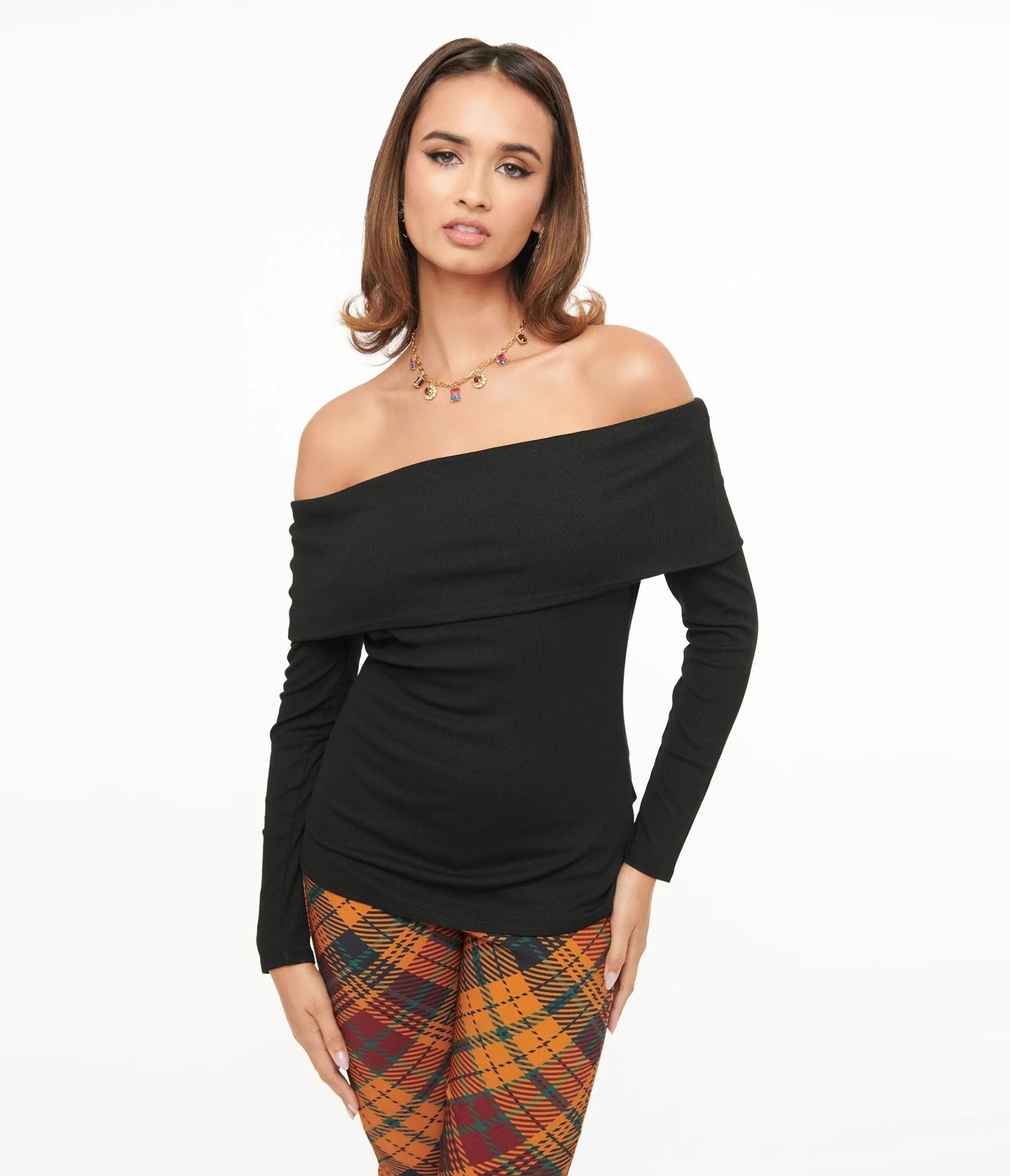Unique Vintage 1960s Black Folded Shoulder Knit Top
