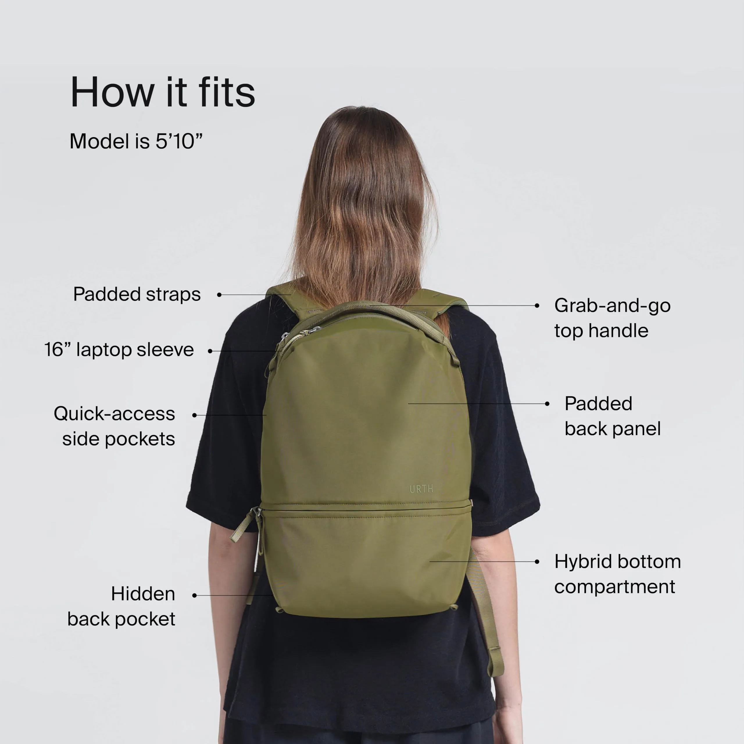 Urth Arkose 20L Backpack   Camera Insert (Green)