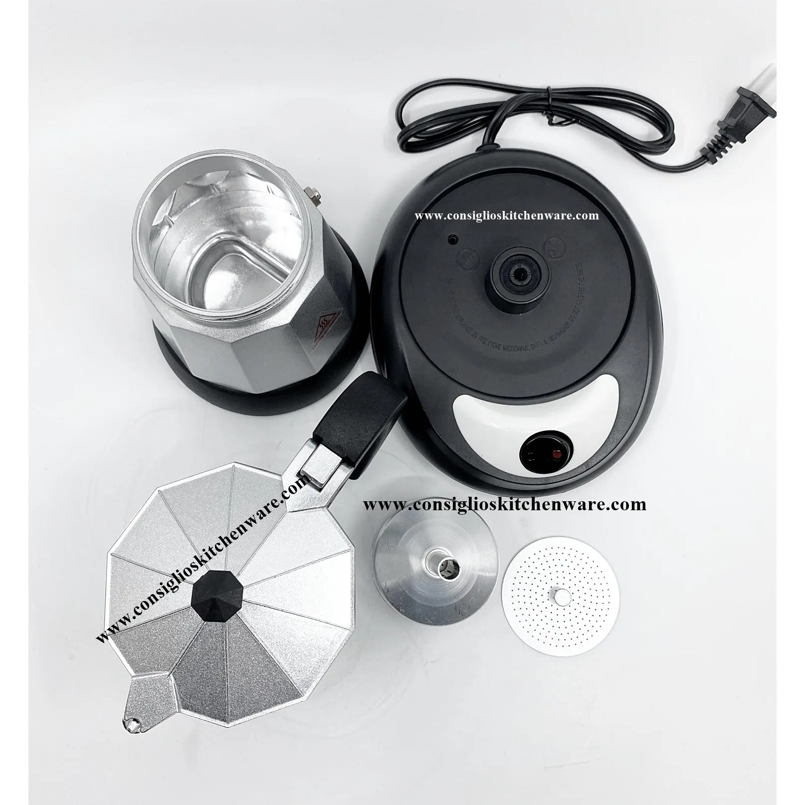 Vev Vigano 6 Cup Italian Moka Electric Espresso Maker