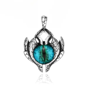 Vintage Devil's Eye Titanium Steel Pendant for Men - Unique European and American Style Jewelry